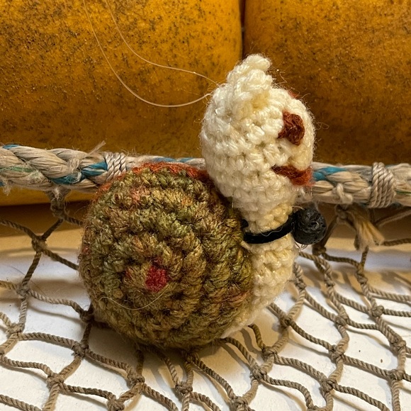 Crochet  Snail Brown & Rust Lava Bead Essential Oil Diffuser Ornament SK - Picture 2 of 5